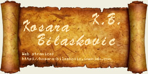Kosara Bilašković vizit kartica